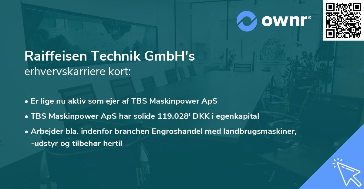 Raiffeisen Technik GmbH's erhvervskarriere kort