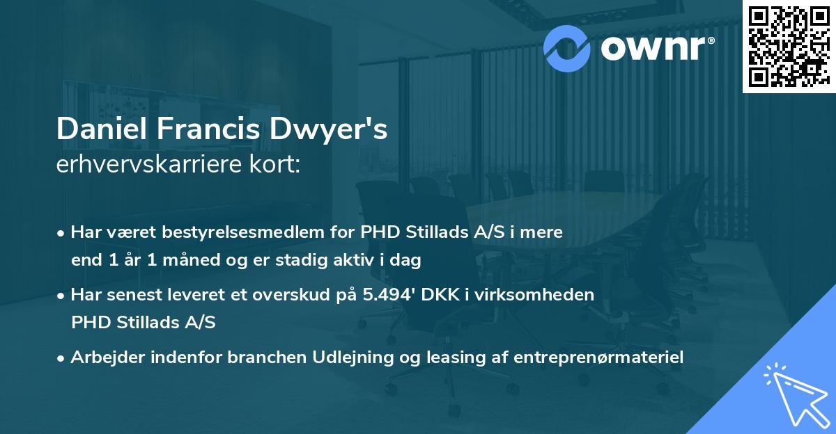 Daniel Francis Dwyer's erhvervskarriere kort