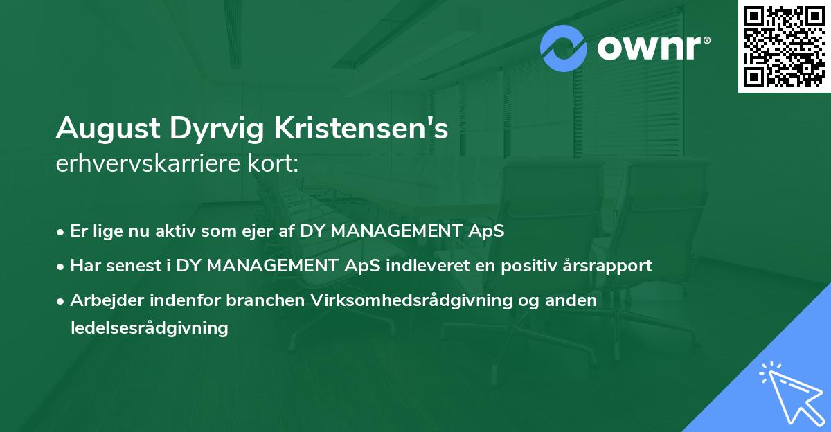 August Dyrvig Kristensen's erhvervskarriere kort