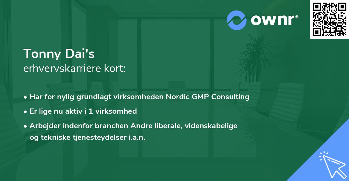 Tonny Dai's erhvervskarriere kort