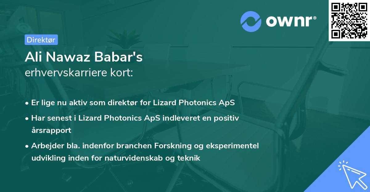 Ali Nawaz Babar's erhvervskarriere kort