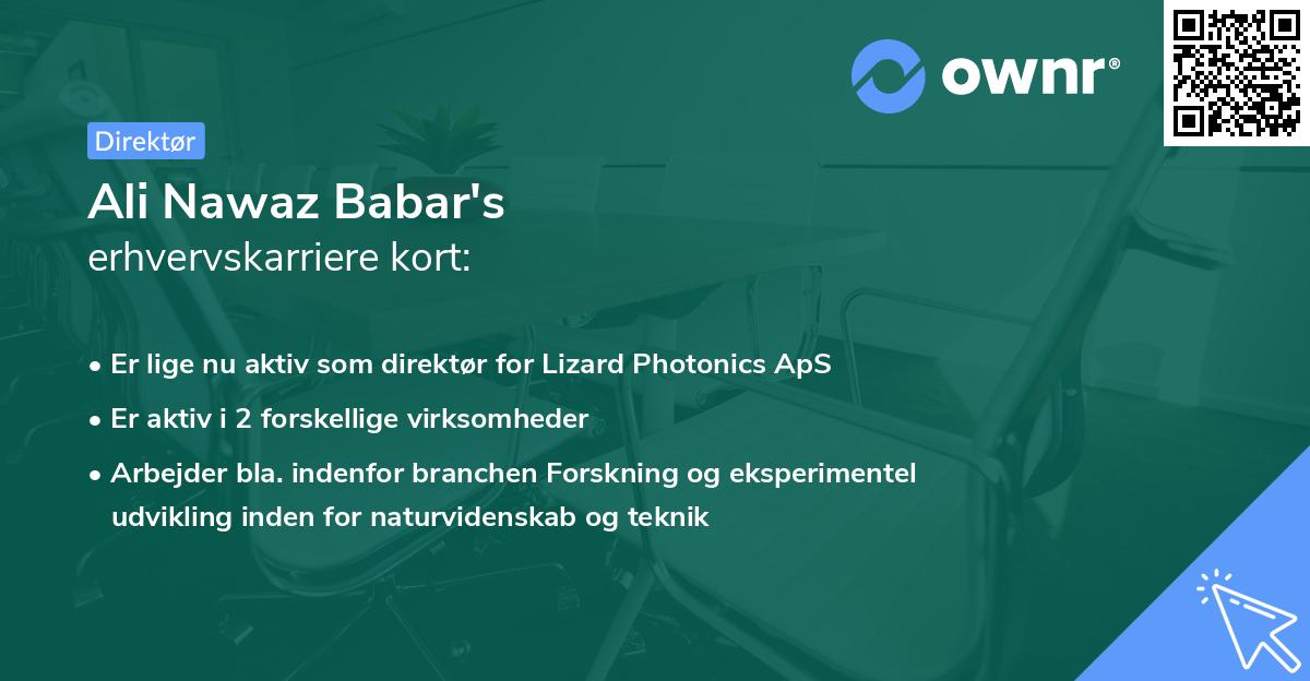 Ali Nawaz Babar's erhvervskarriere kort