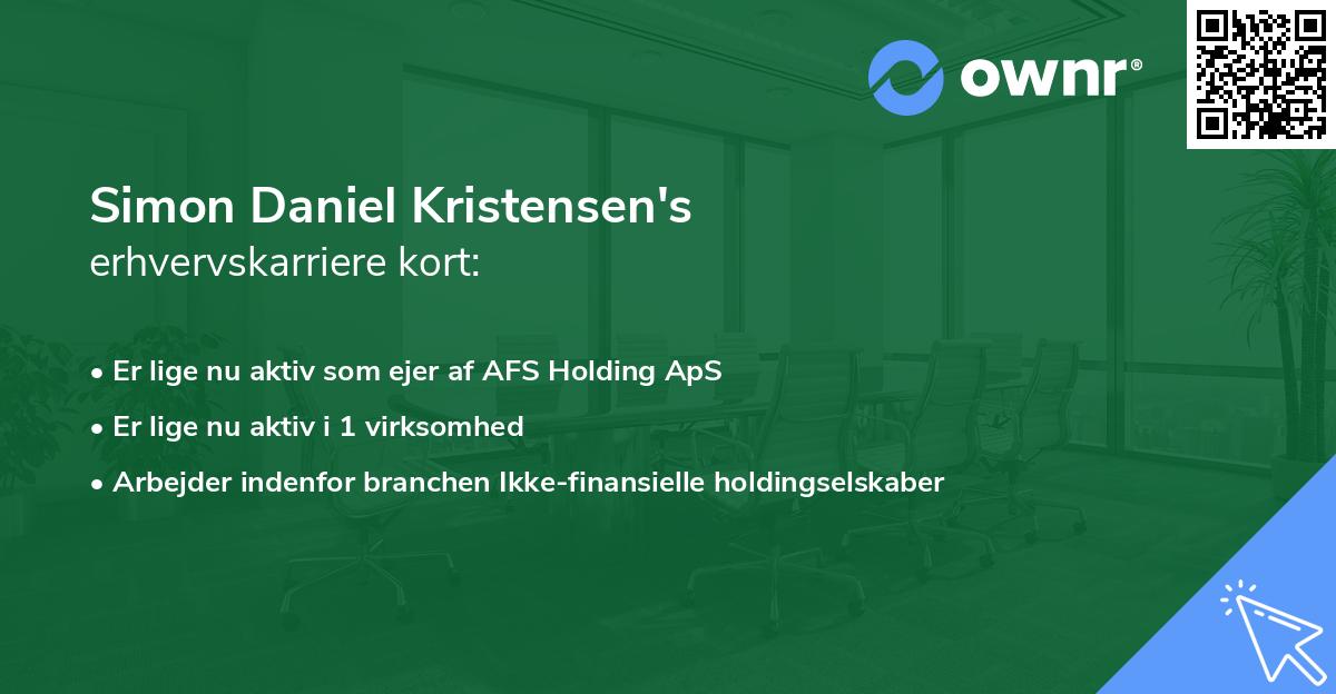 Simon Daniel Kristensen's erhvervskarriere kort