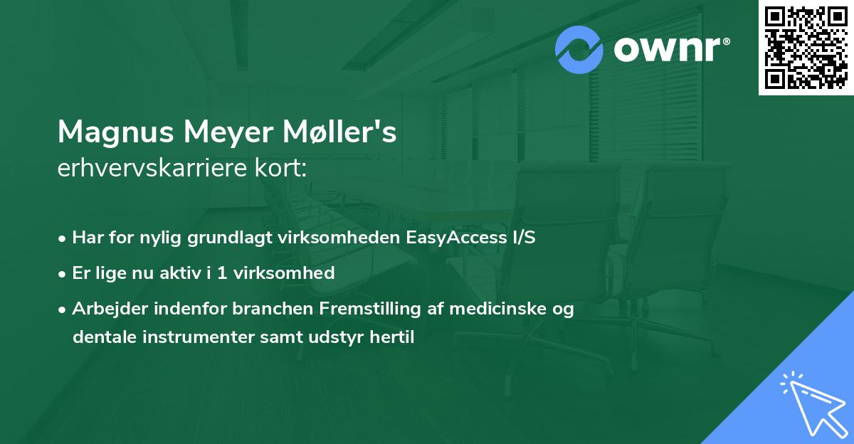 Magnus Meyer Møller's erhvervskarriere kort