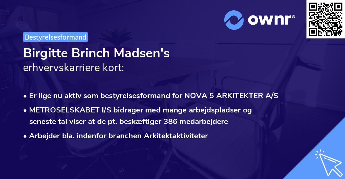 Birgitte Brinch Madsen's erhvervskarriere kort