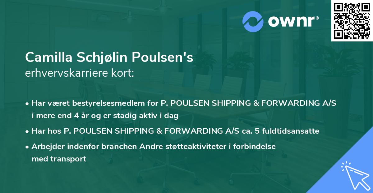 Camilla Schjølin Poulsen's erhvervskarriere kort