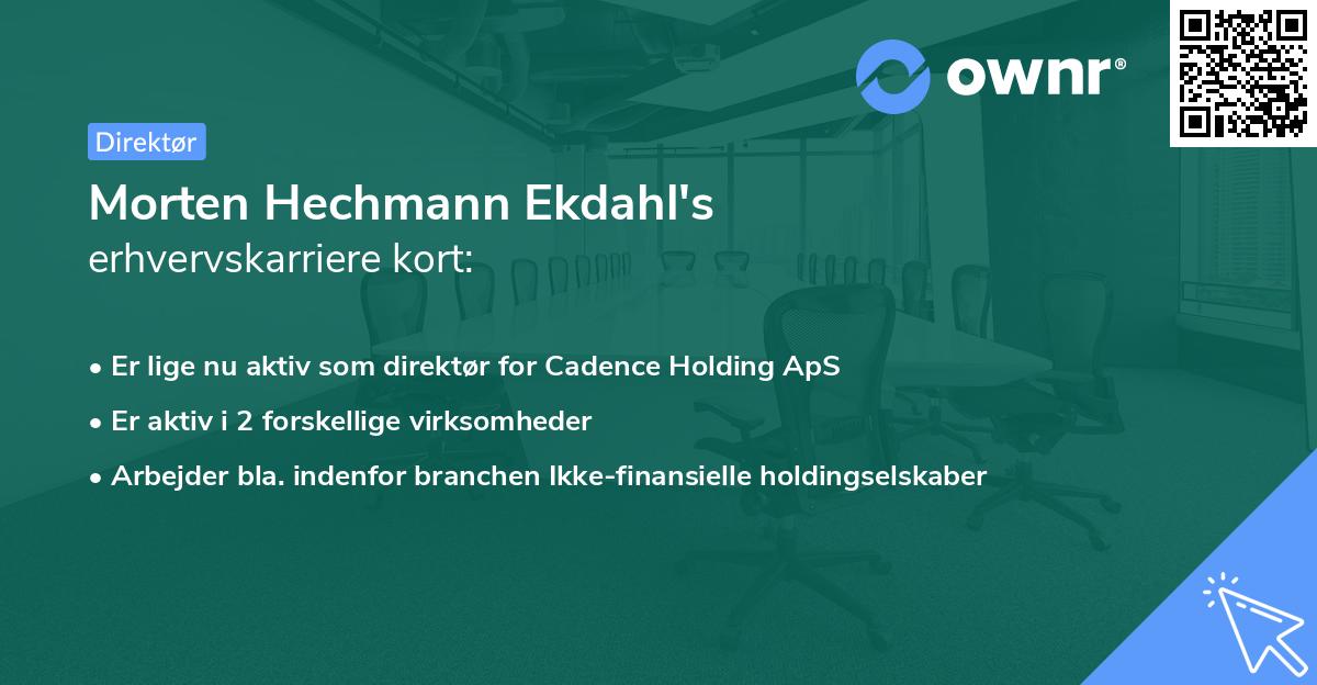 Morten Hechmann Ekdahl's erhvervskarriere kort