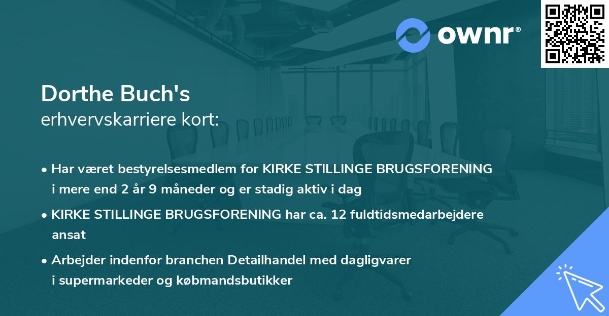 Dorthe Buch's erhvervskarriere kort
