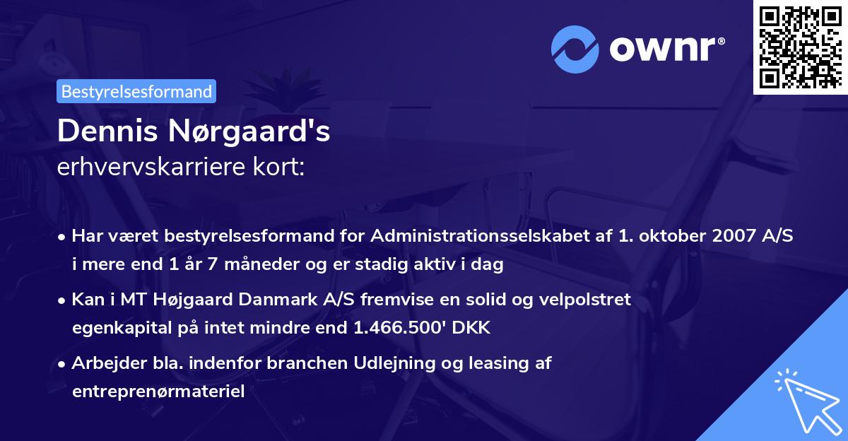 Dennis Nørgaard's erhvervskarriere kort
