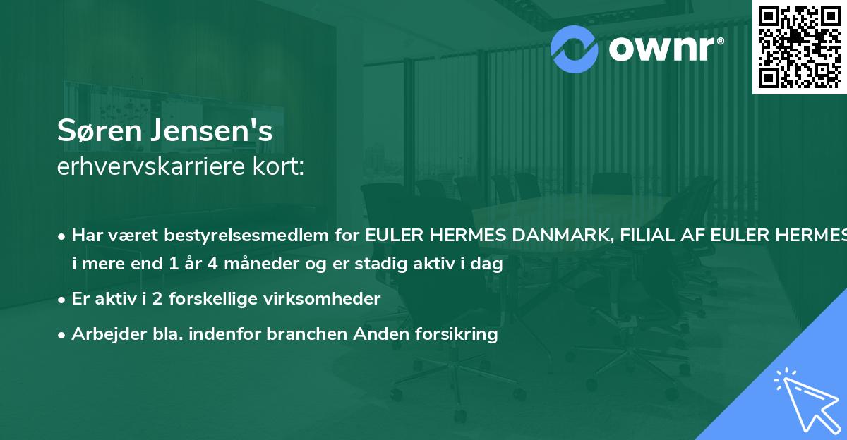 Søren Jensen's erhvervskarriere kort
