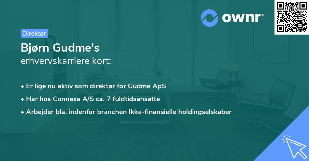 Bjørn Gudme's erhvervskarriere kort