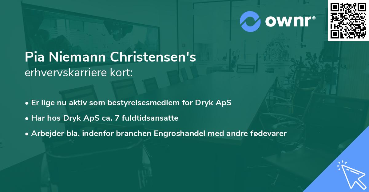 Pia Niemann Christensen's erhvervskarriere kort