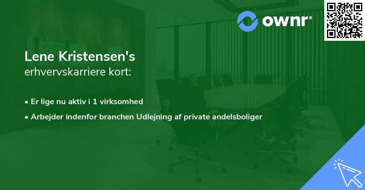 Lene Kristensen's erhvervskarriere kort