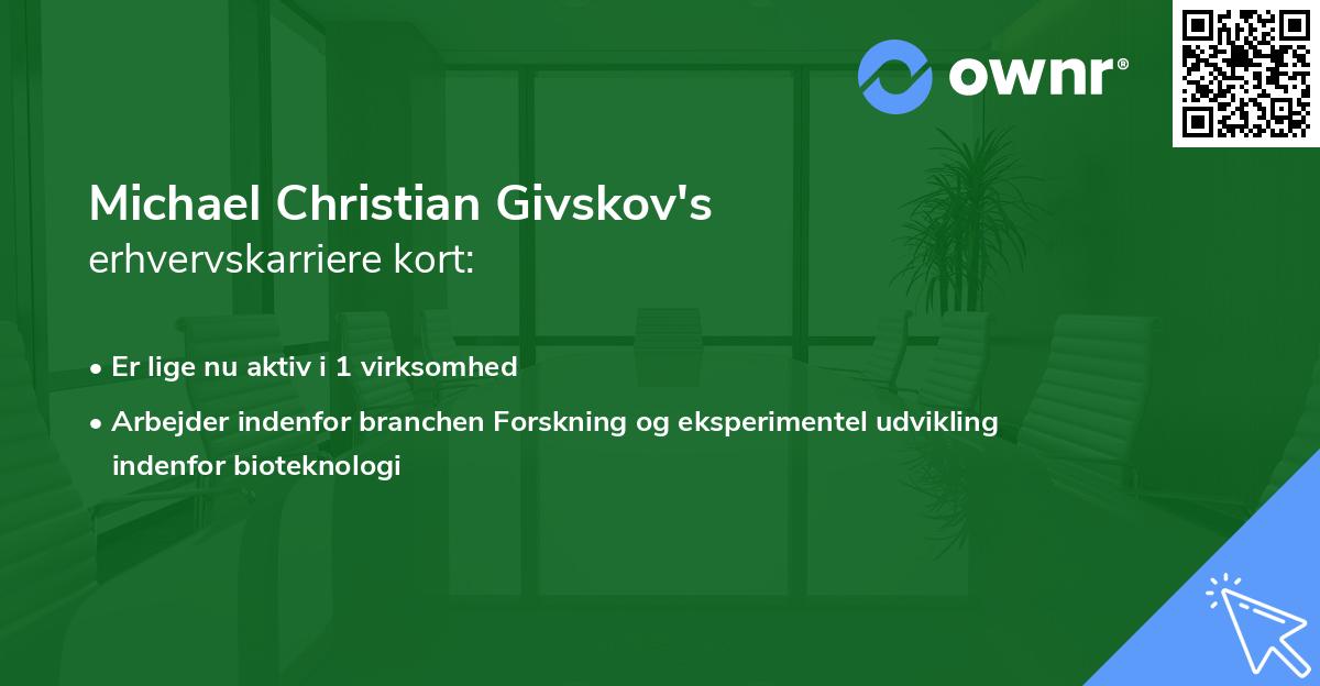 Michael Christian Givskov's erhvervskarriere kort