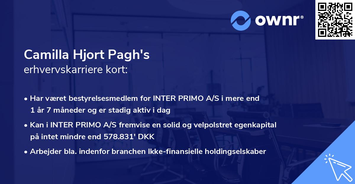Camilla Hjort Pagh's erhvervskarriere kort