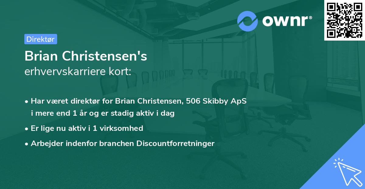 Brian Christensen's erhvervskarriere kort