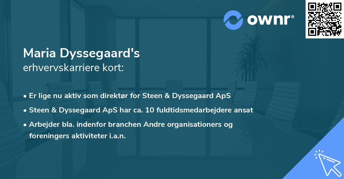 Maria Dyssegaard's erhvervskarriere kort