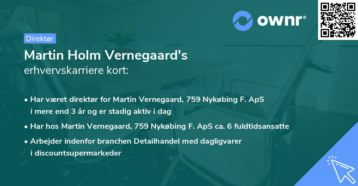 Martin Holm Vernegaard's erhvervskarriere kort