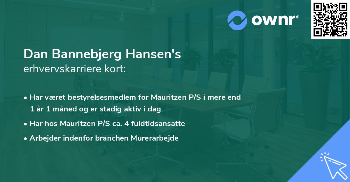 Dan Bannebjerg Hansen's erhvervskarriere kort