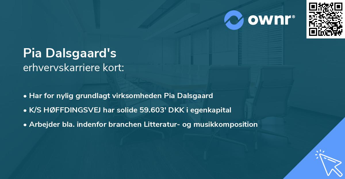 Pia Dalsgaard's erhvervskarriere kort