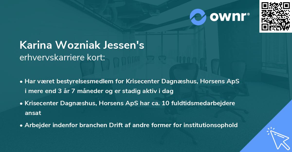 Karina Wozniak Jessen's erhvervskarriere kort