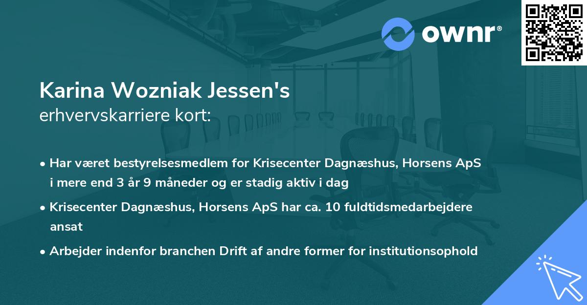 Karina Wozniak Jessen's erhvervskarriere kort