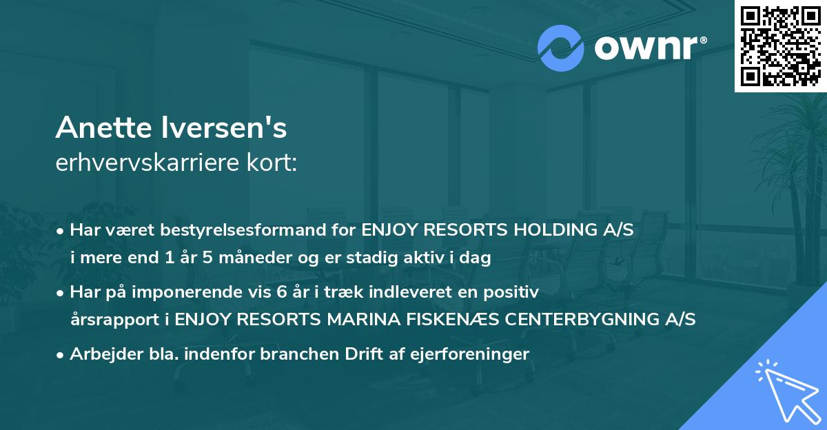 Anette Iversen's erhvervskarriere kort