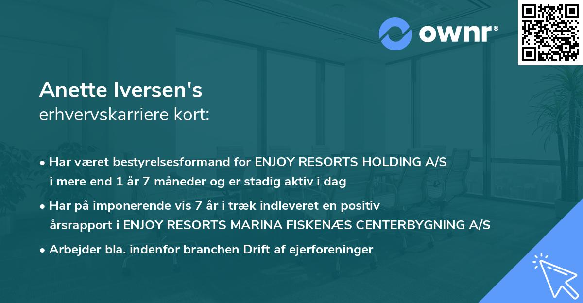 Anette Iversen's erhvervskarriere kort