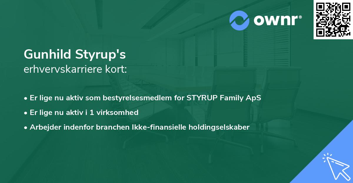 Gunhild Styrup's erhvervskarriere kort