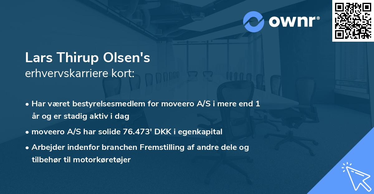 Lars Thirup Olsen's erhvervskarriere kort