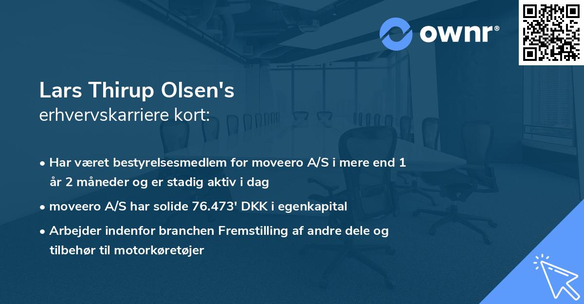 Lars Thirup Olsen's erhvervskarriere kort