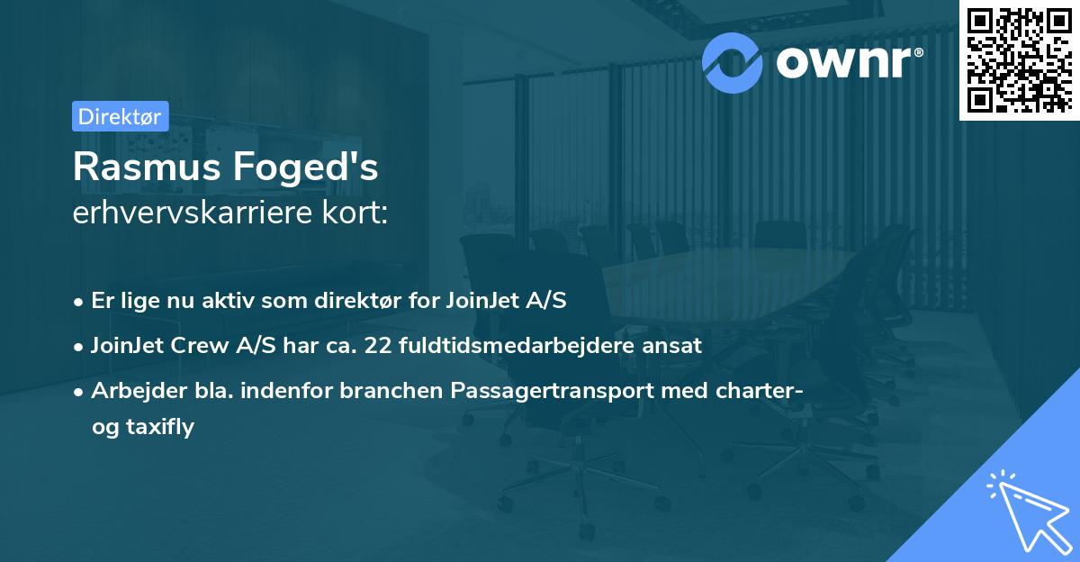 Rasmus Foged's erhvervskarriere kort
