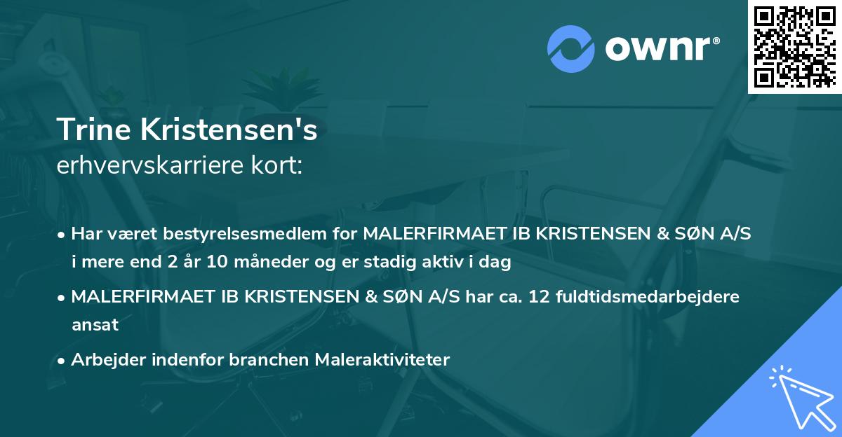 Trine Kristensen's erhvervskarriere kort