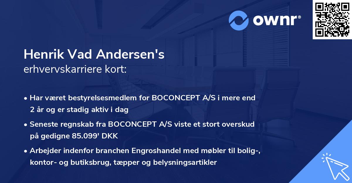 Henrik Vad Andersen's erhvervskarriere kort