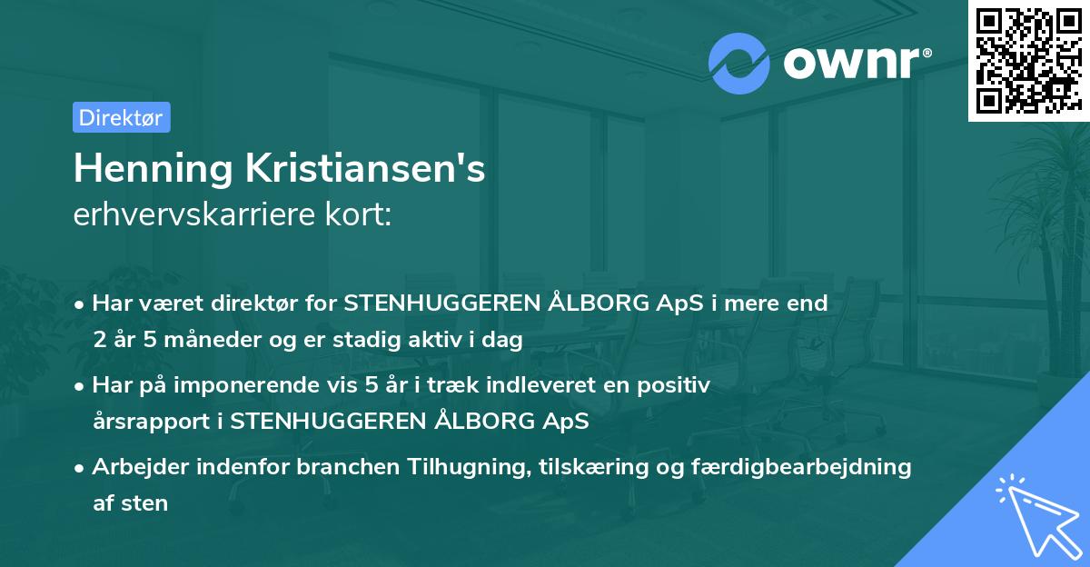 Henning Kristiansen's erhvervskarriere kort