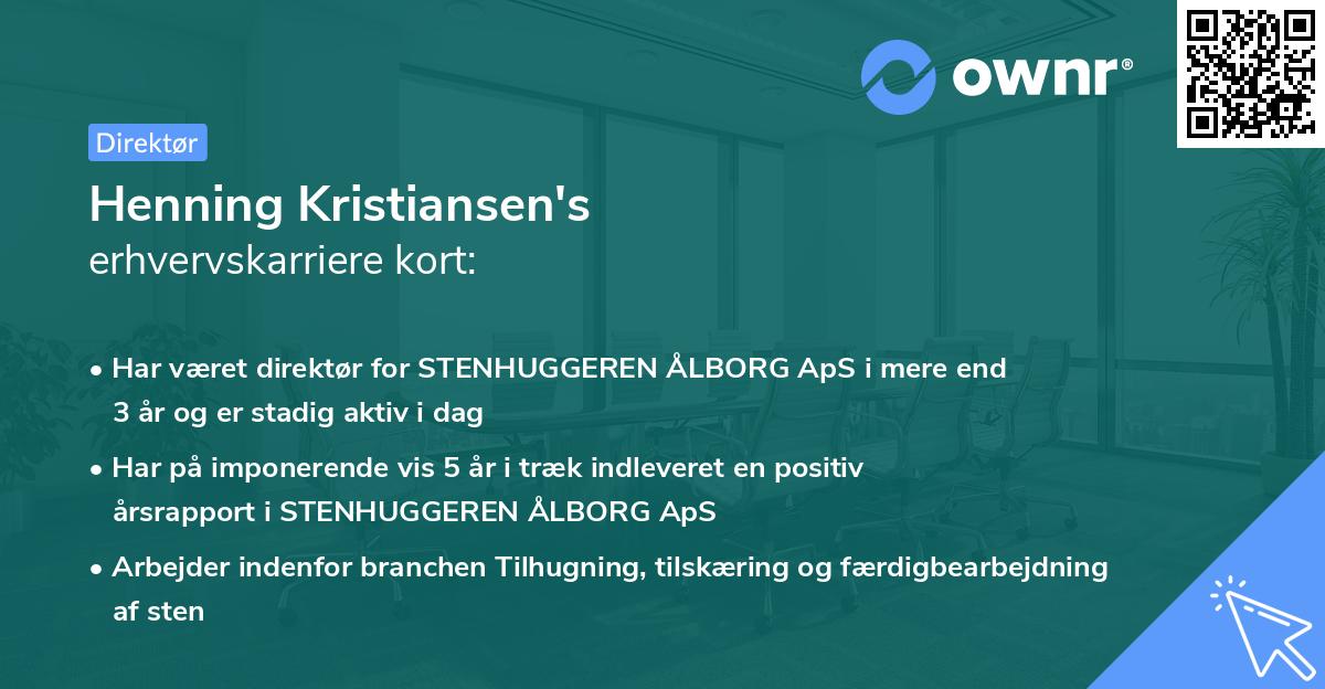 Henning Kristiansen's erhvervskarriere kort