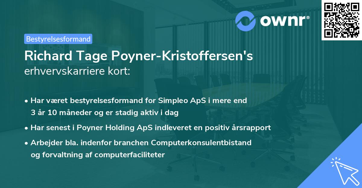 Richard Tage Poyner-Kristoffersen's erhvervskarriere kort