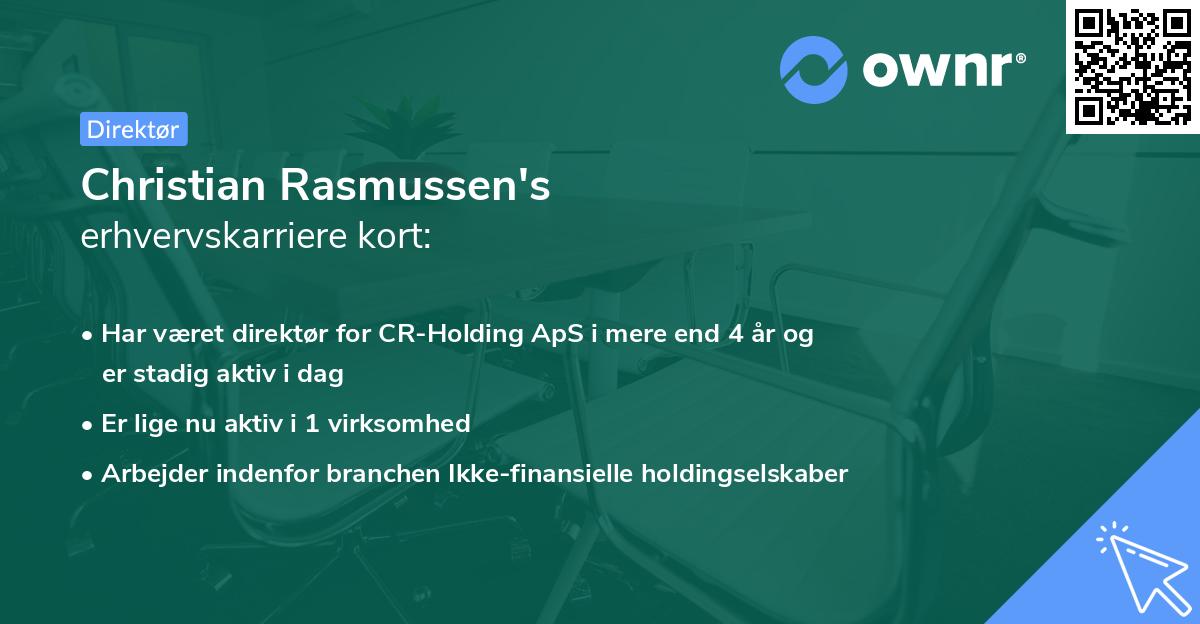 Christian Rasmussen's erhvervskarriere kort