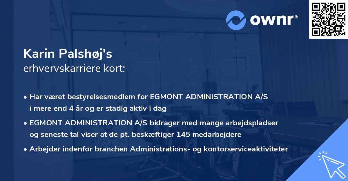 Karin Palshøj's erhvervskarriere kort