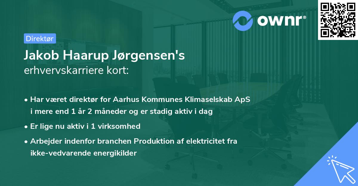 Jakob Haarup Jørgensen's erhvervskarriere kort