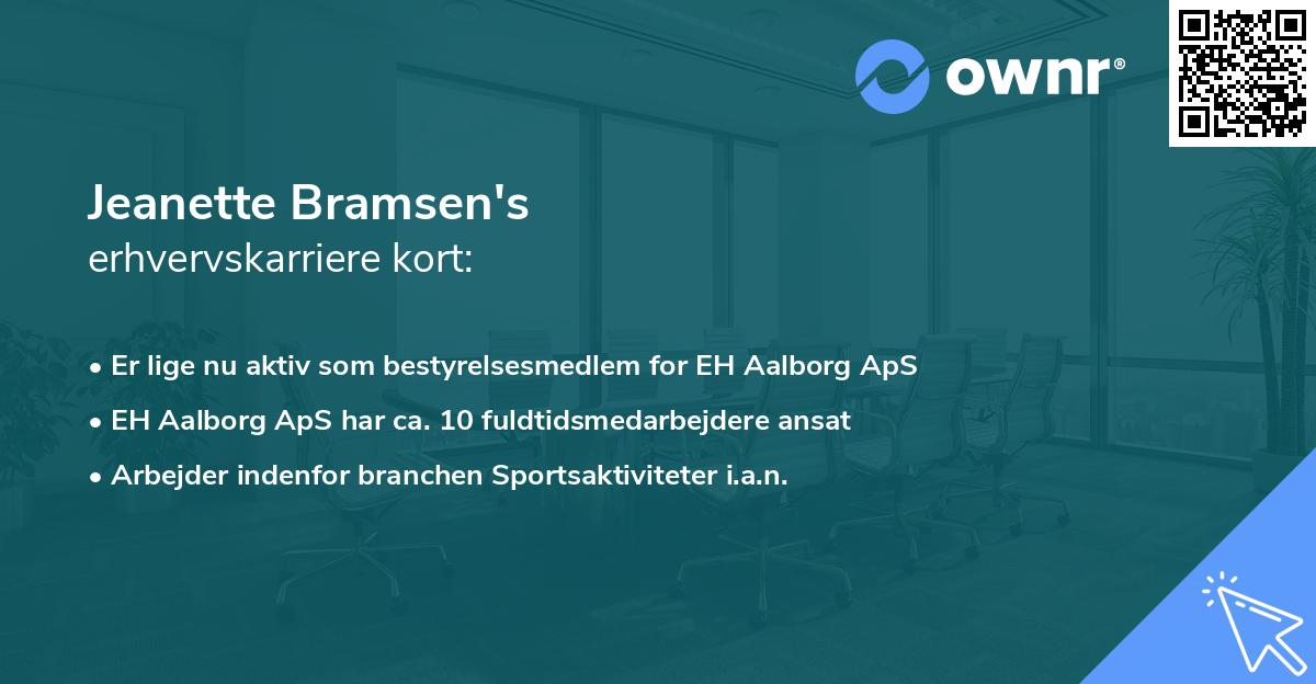 Jeanette Bramsen's erhvervskarriere kort