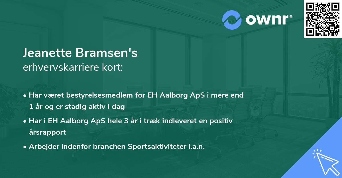 Jeanette Bramsen's erhvervskarriere kort