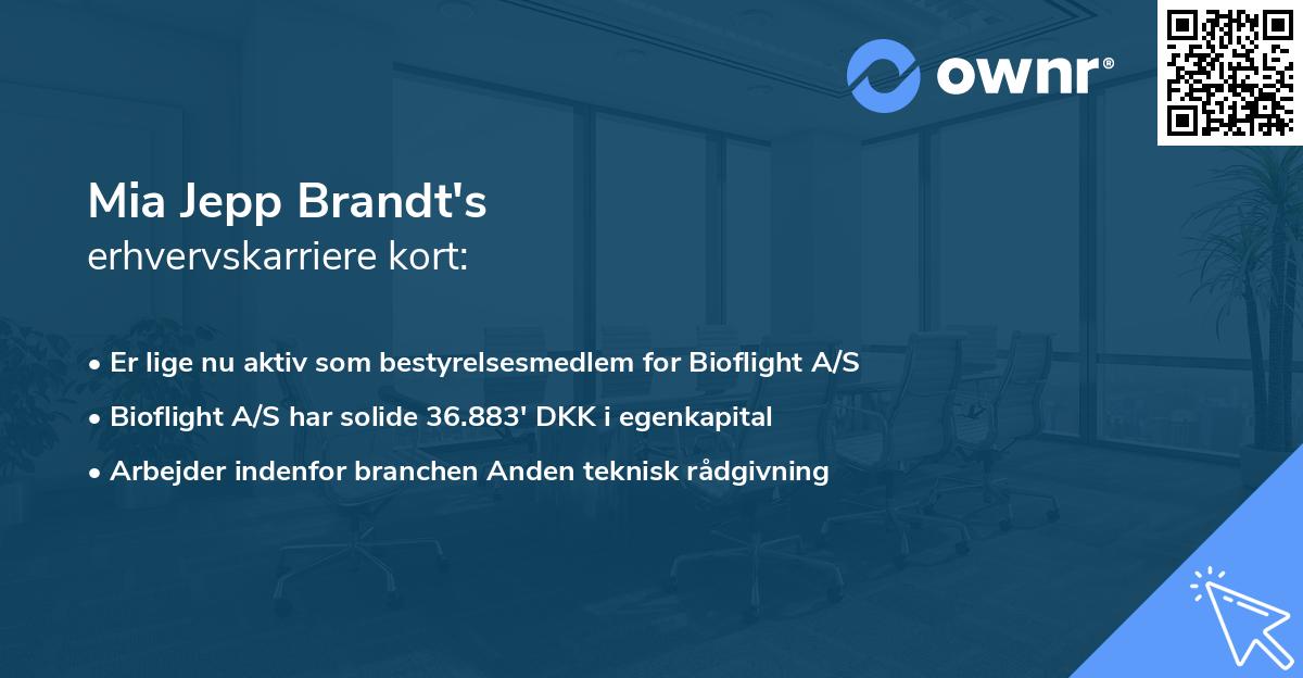 Mia Jepp Brandt's erhvervskarriere kort