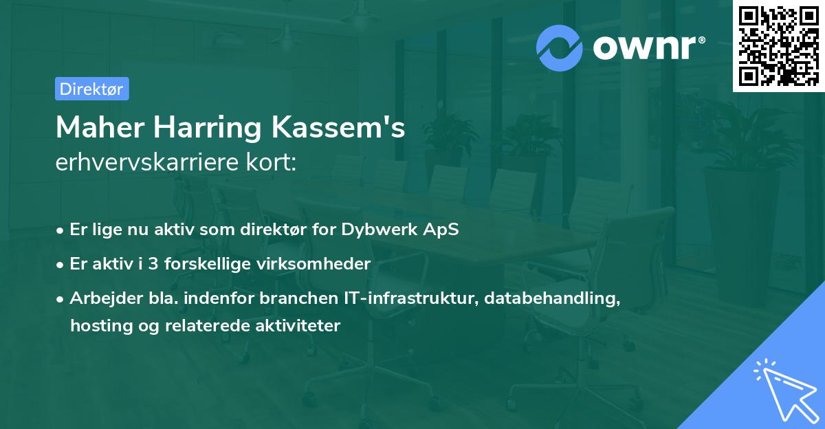 Maher Harring Kassem's erhvervskarriere kort