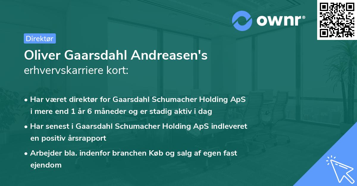 Oliver Gaarsdahl Andreasen's erhvervskarriere kort