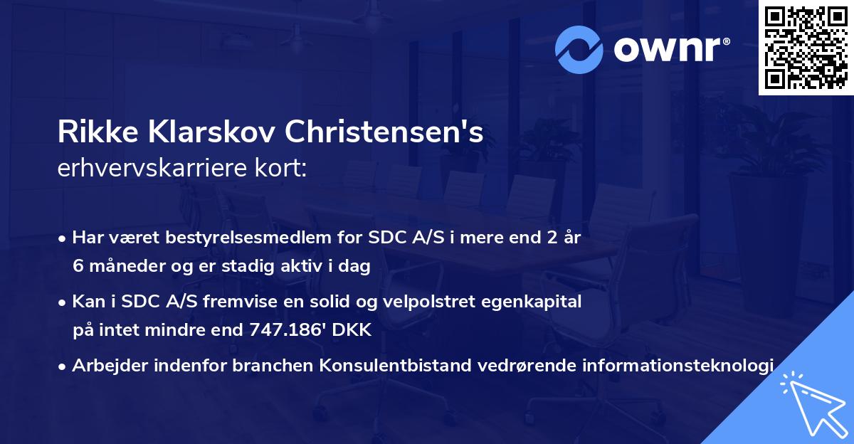 Rikke Klarskov Christensen's erhvervskarriere kort