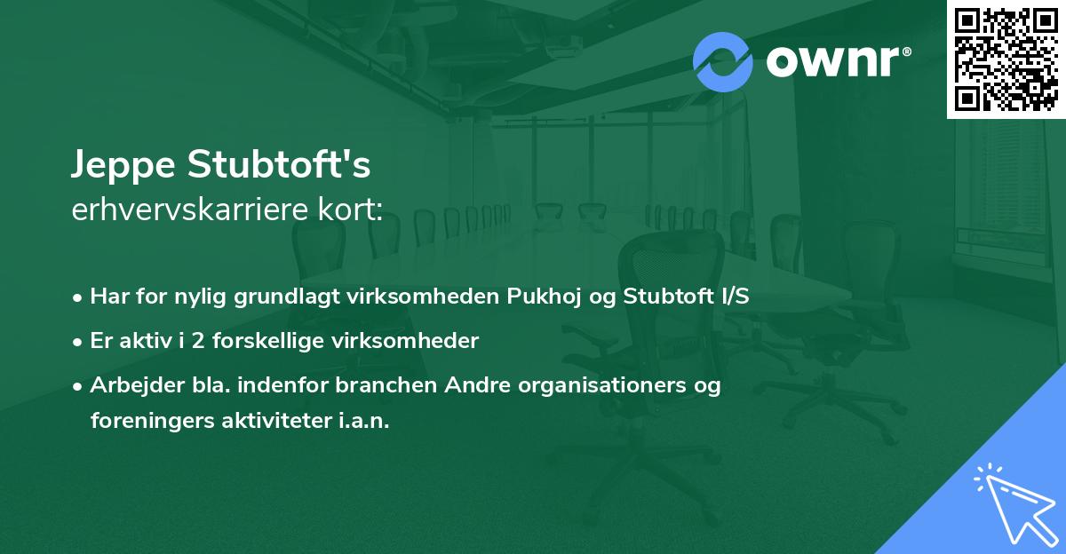 Jeppe Stubtoft's erhvervskarriere kort