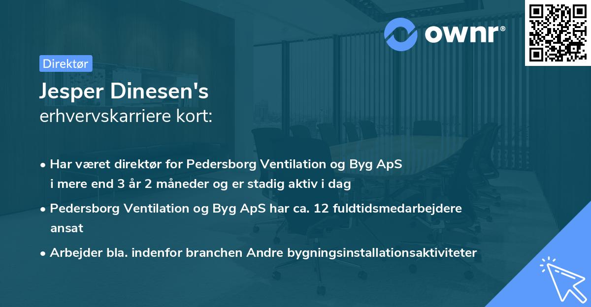 Jesper Dinesen's erhvervskarriere kort