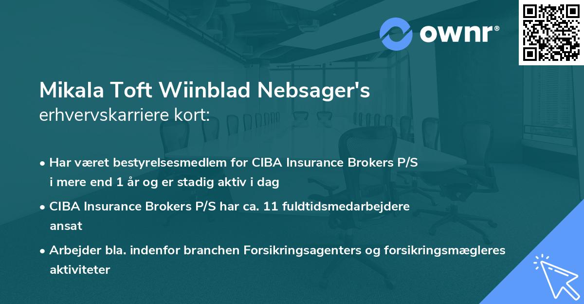 Mikala Toft Wiinblad Nebsager's erhvervskarriere kort