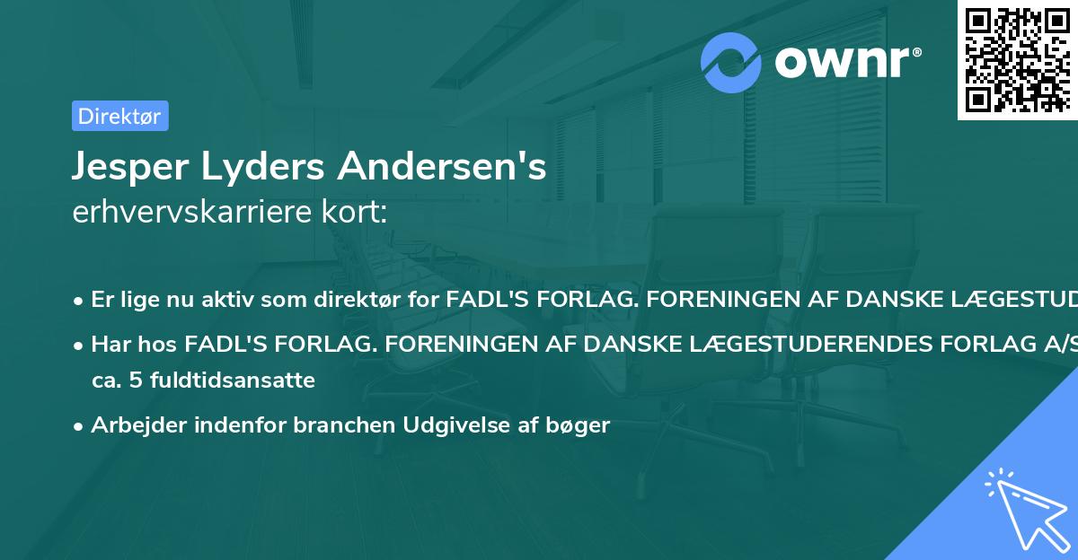 Jesper Lyders Andersen's erhvervskarriere kort